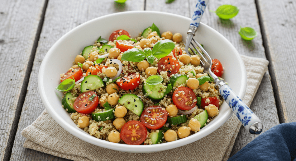 Nar Ekşili Nohutlu Kinoa Salatası: Protein Dolu Renkli Lezzet