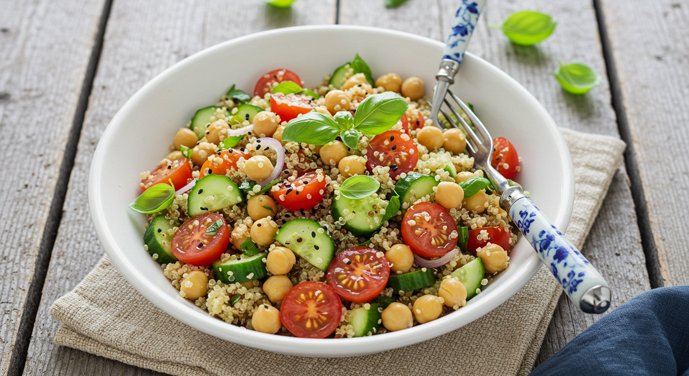 Nar Ekşili Nohutlu Kinoa Salatası: Protein Dolu Renkli Lezzet