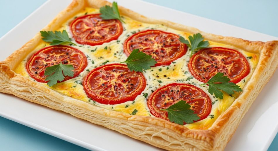 Peynirli Domatesli Milföy Tart: Kahvaltıya Fransız Dokunuşu