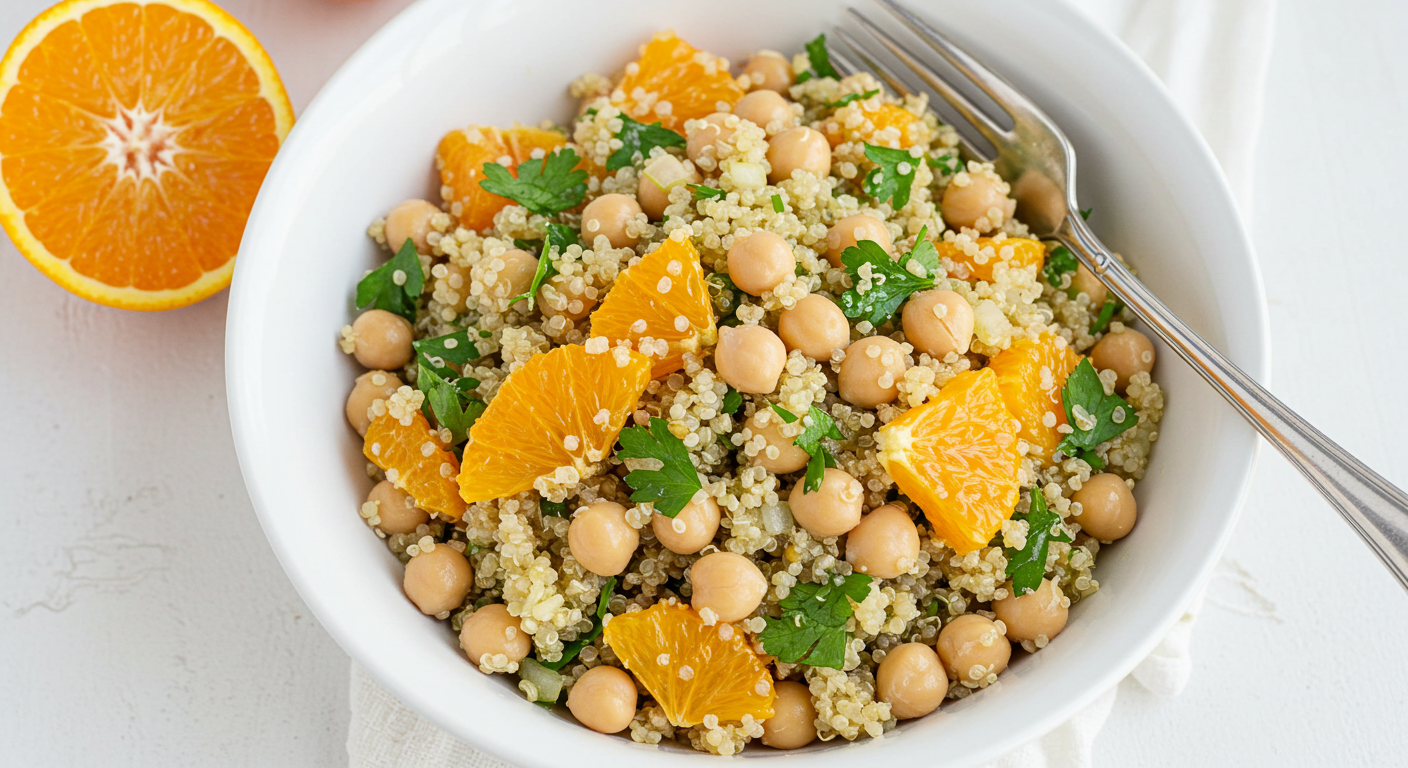 Portakallı Kinoa ve Nohut Salatası