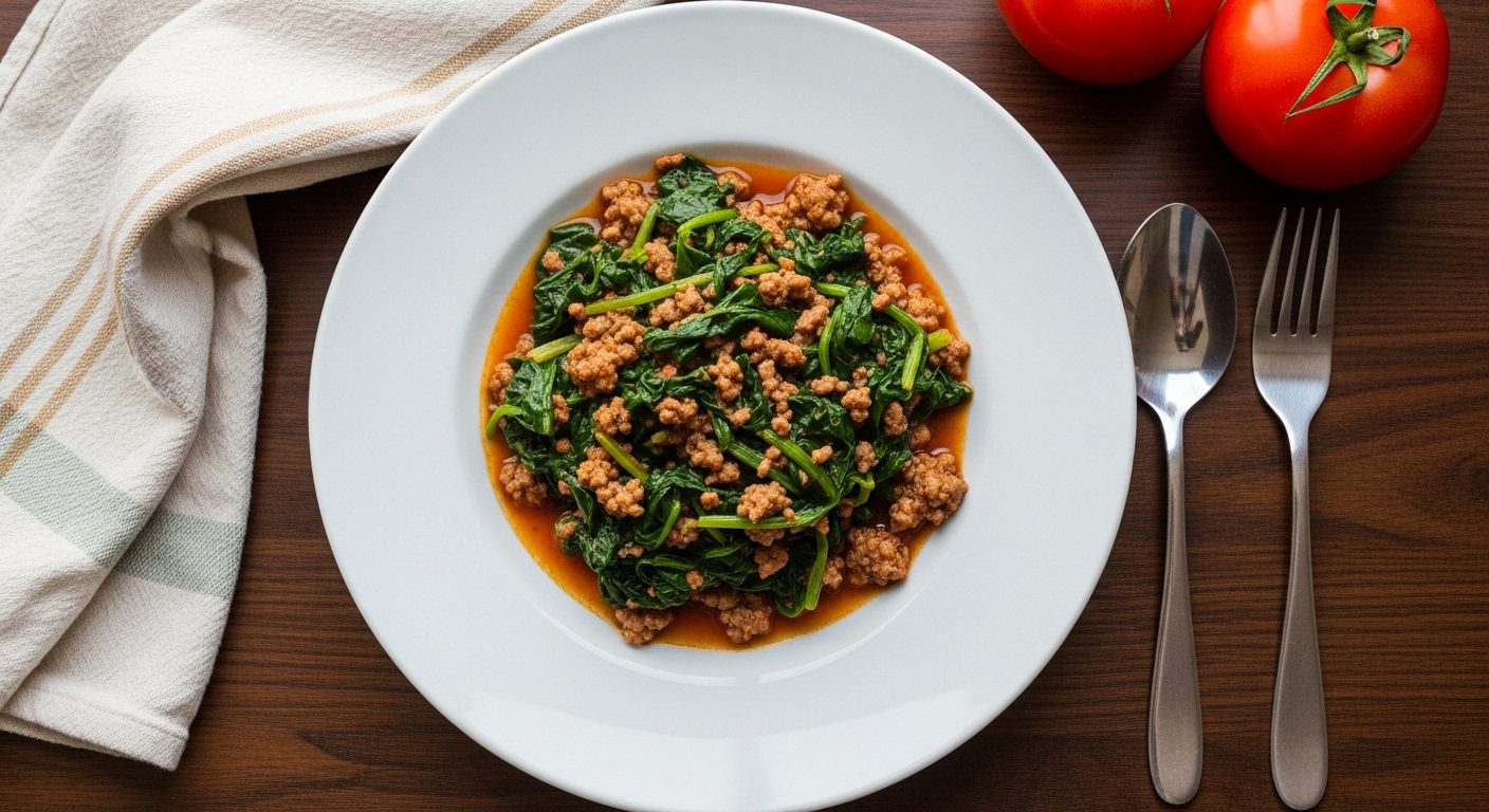 Sağlıklı ve Doyurucu Ana Yemek: Kıymalı Ispanak Yemeği Tarifi
