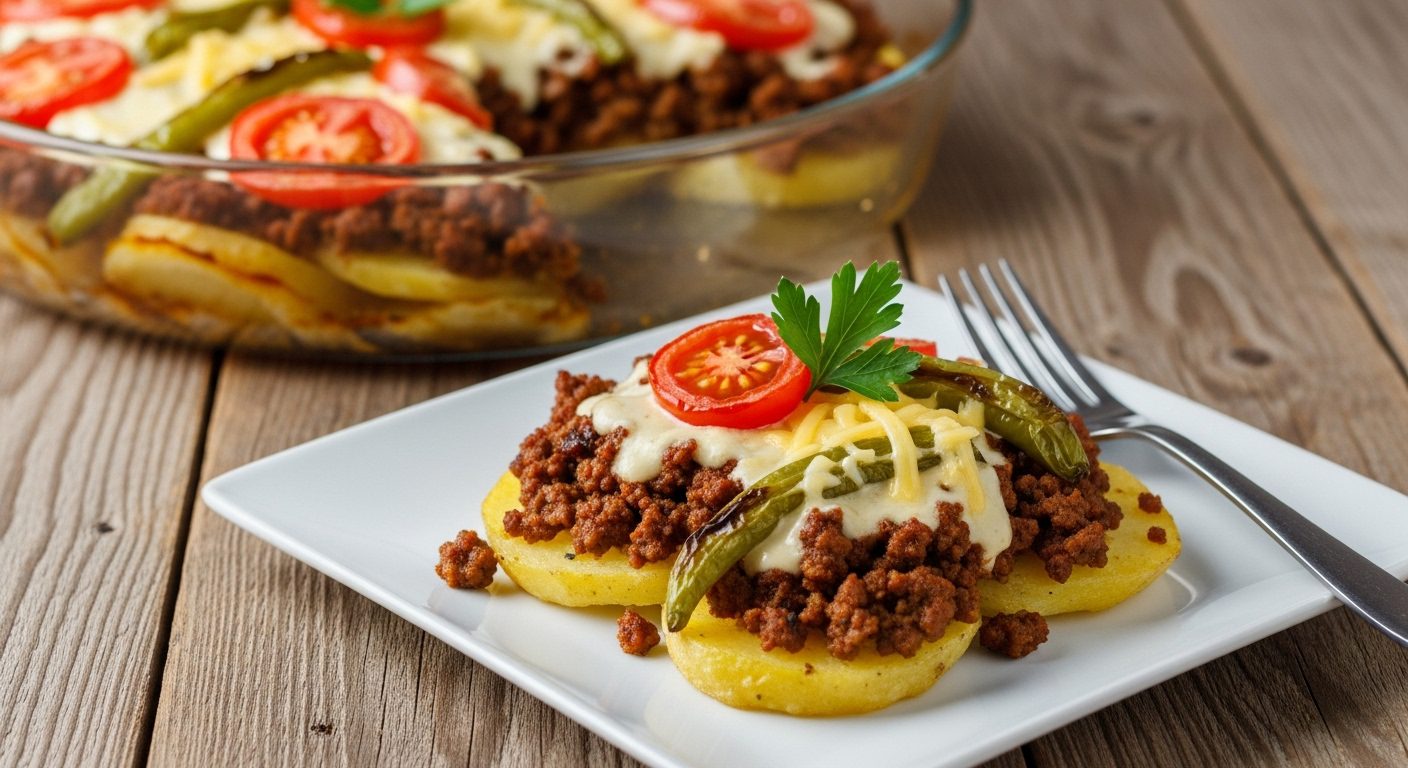 Yunan Usulü Fırınlanmış Patatesli Musakka Tarifi – Hafif ve Kat Kat Lezzet