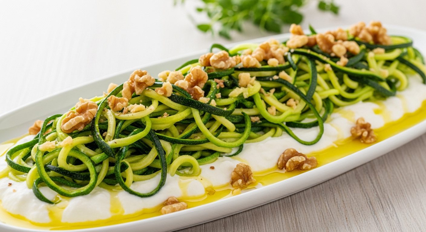 Yoğurtlu Kabak Spagetti Tarifi (Düşük Kalorili Diyet Yemek)