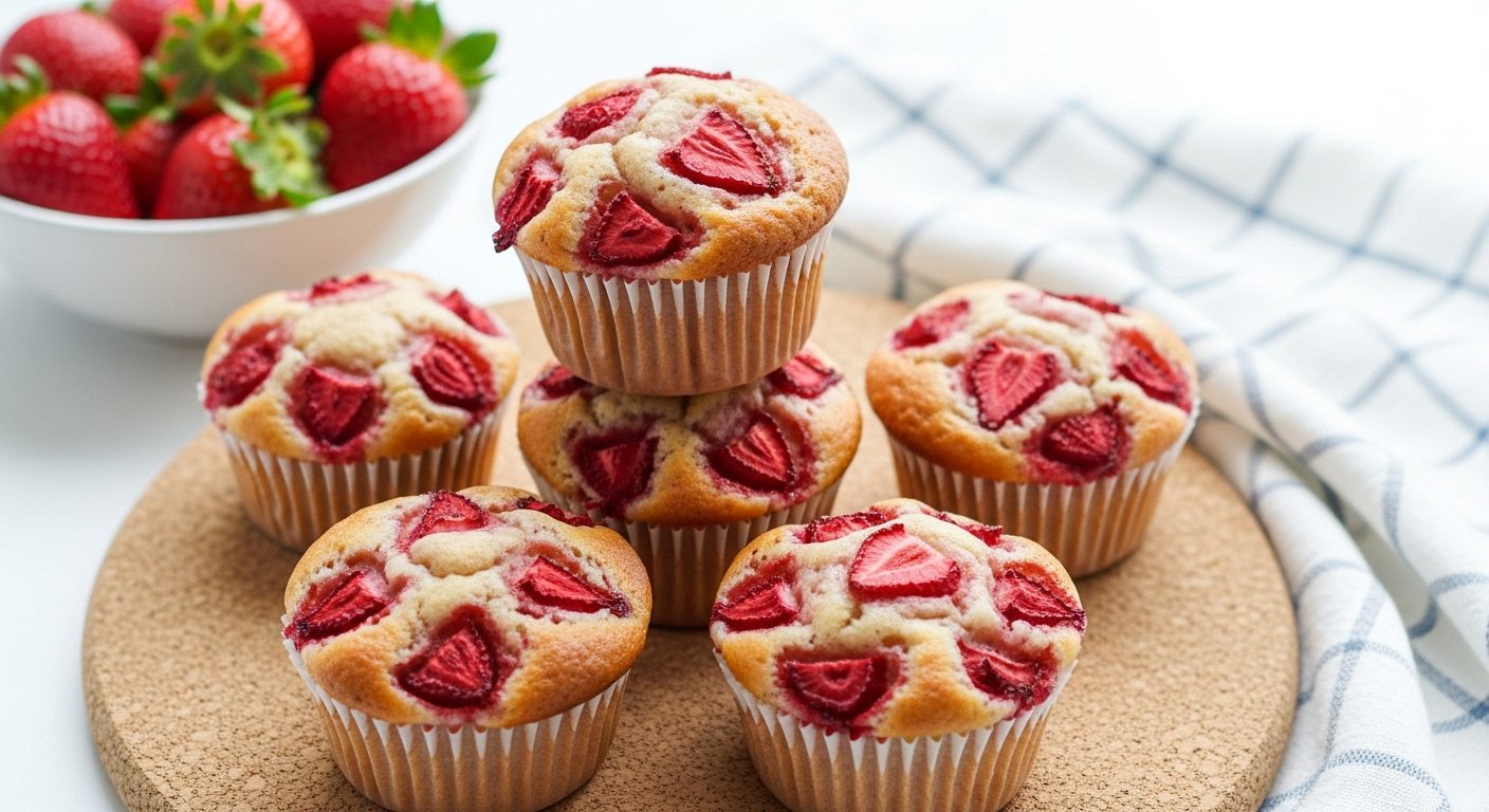 Çilekli Beyaz Çikolatalı Muffin Tarifi – Fırından Yeni Çıkmış Lezzet Patlaması