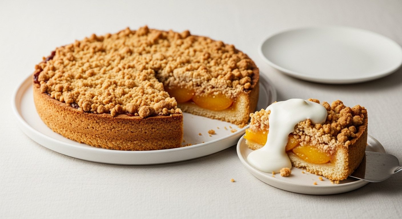 Şeftalili Crumble Kek Tarifi – Yaz Meyveleriyle Yumuşacık Lezzet