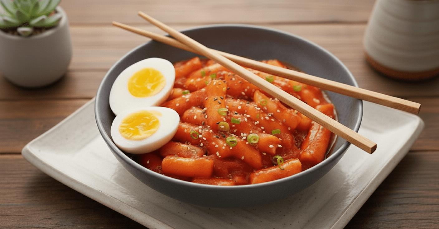 Ev Yapımı Pirinç Kekiyle Tteokbokki Tarifi – Kore Mutfağının Acılı Lezzeti