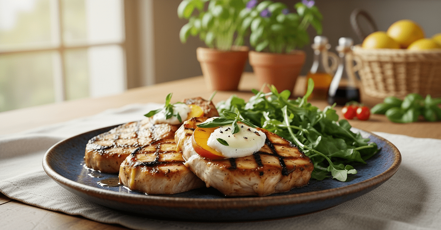 Izgara Şeftalili ve Brie Peynirli Tavuk Tarifi