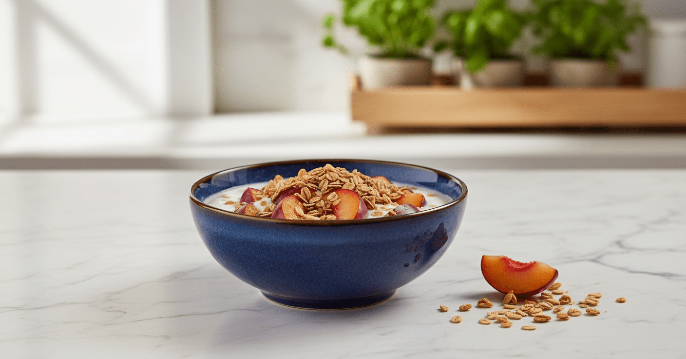 Granola ve Tahinli Yoğurtlu Meyve Kasesi – Sağlıklı Kahvaltı