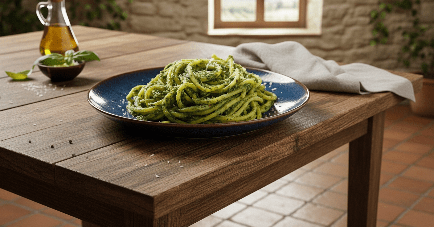 Balkabaklı Kale Soslu Vegan Pesto Makarna