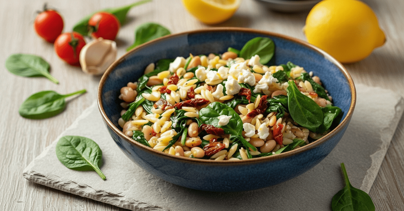 Pratik ve Besleyici: Ispanaklı Nohutlu Orzo (Arpa Şehriye) Yemeği Tarifi