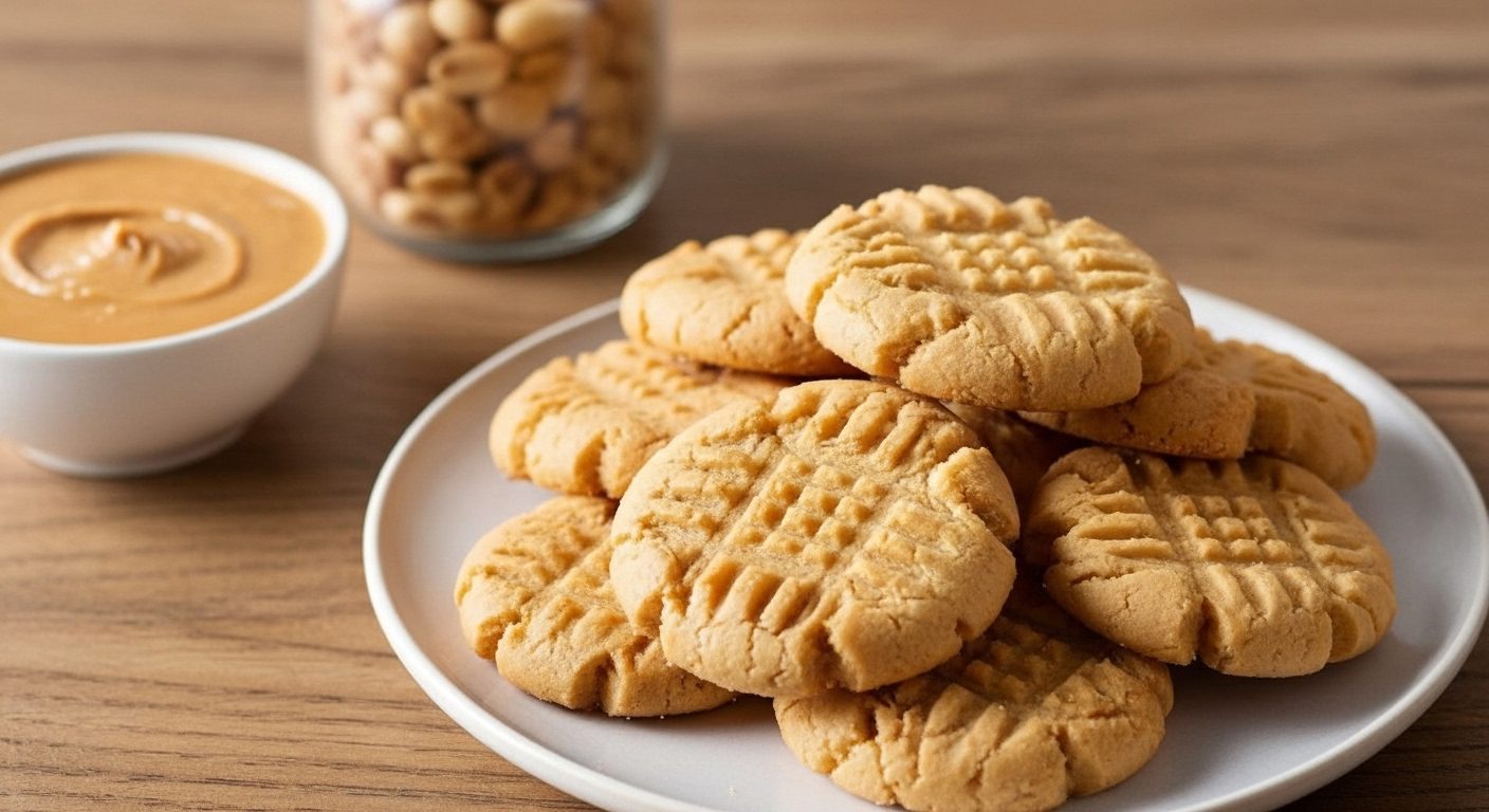 Dört Malzemeli Fıstık Ezmeli Kurabiye: Glutensiz ve Şekersiz Lezzet