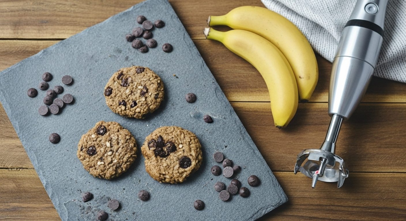 Dört Malzemeli Yulaflı ve Muzlu Kurabiye