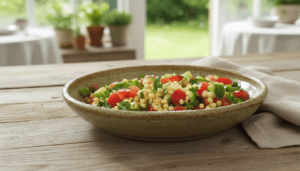 Limonlu ve Taze Naneli Kuskus Salatası