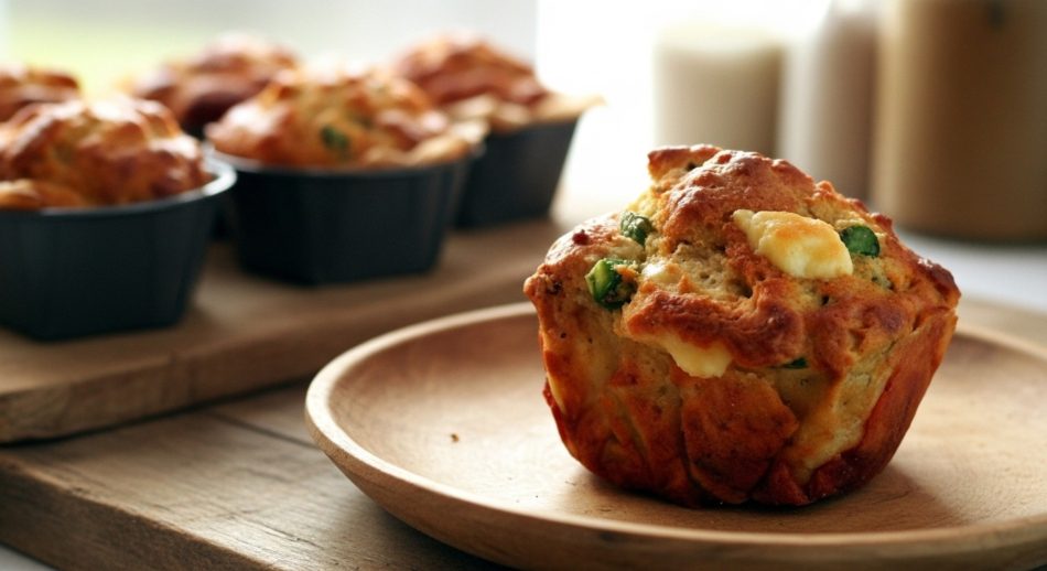 20 Dakikada Peynirli ve Biberli Muffin: Tuzlu ve Doyurucu Kahvaltılık