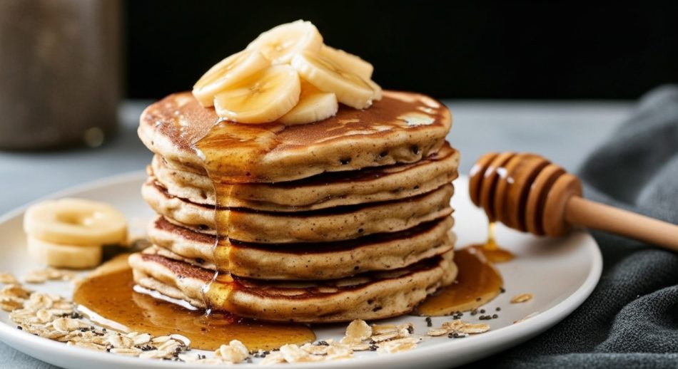Dört Malzemeli Yulaf Unlu Pancake: Glutensiz ve Diyet Dostu