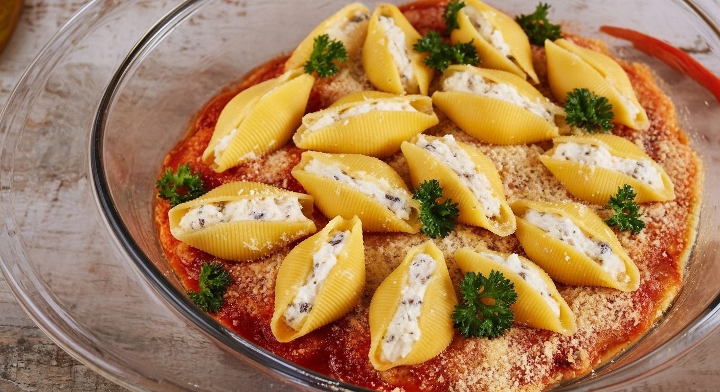 Ispanaklı ve Ricotta Peynirli Dolma Makarna (Conchiglie): İtalyan Zarafeti