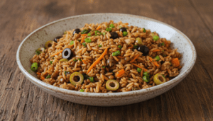 Limonlu ve Zeytinli Orzo Salatası