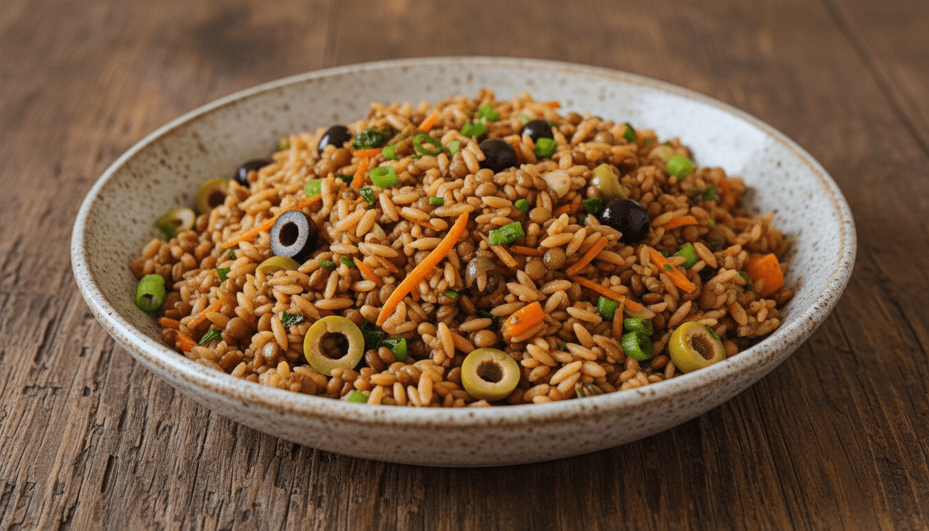 Limonlu ve Zeytinli Orzo Salatası