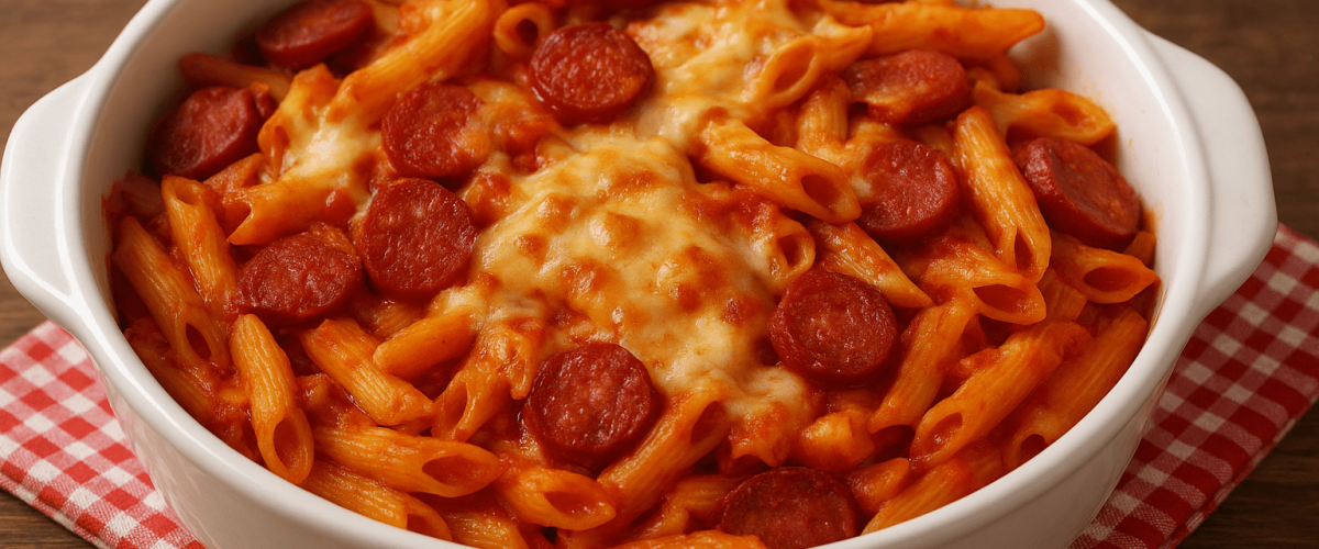 4 Malzemeli Penne & Füme Sucuklu Fırın Makarna 4 Malzemeli Penne & Füme Sucuklu Fırın Makarna