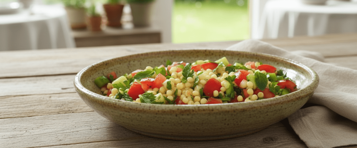 Limonlu ve Taze Naneli Kuskus Salatası