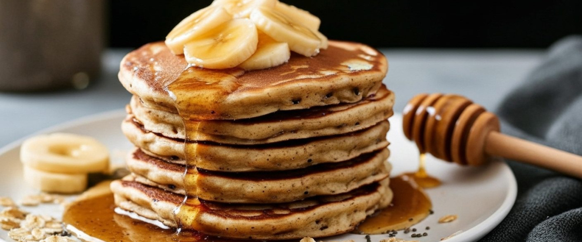 Dört Malzemeli Yulaf Unlu Pancake