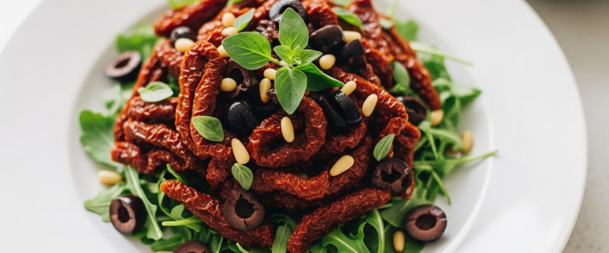 zeytinli kuru domates salatası