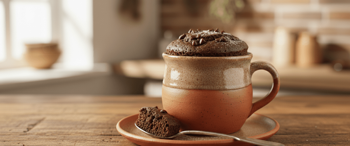 Fırınsız 5 Dakikada Kakaolu Fincan Kek