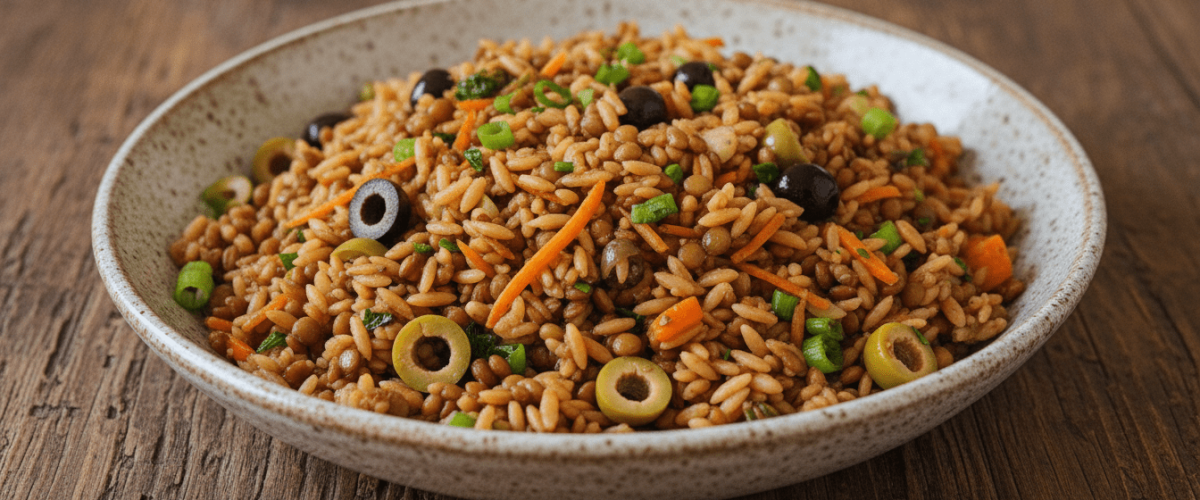 Limonlu ve Zeytinli Orzo Salatası