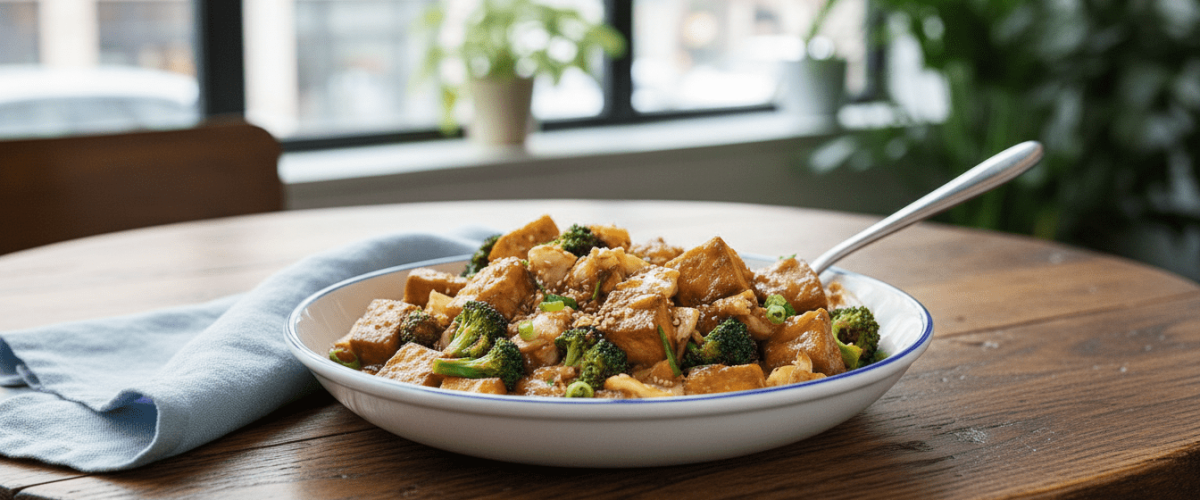 Tay Soslu Tofu ve Sebzeli Stir-Fry